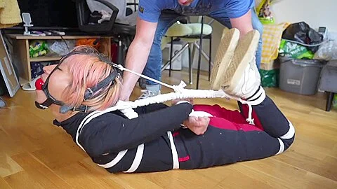 Young Chinese Submissive Girl In Strict Bondage