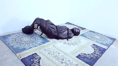 Chinese Girl Struggling In Rubber Bodybags