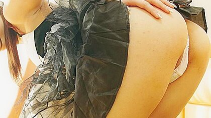 Sloppy Blowjob By A Foxy Japanese Maid