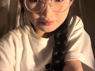 Amateur asian teen licks ass and sucks cock